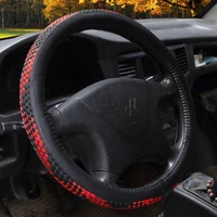 kkysyelva leather steering wheel covers for car bus truck 36 38 40 42 45 47 50cm diameter auto steering wheel cover