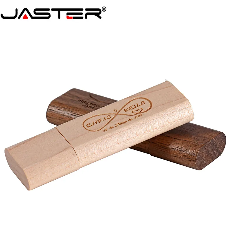 Деревянный USB флеш накопитель JASTER флешка с деревянными чипами 4 ГБ 8 16 32 свадебный