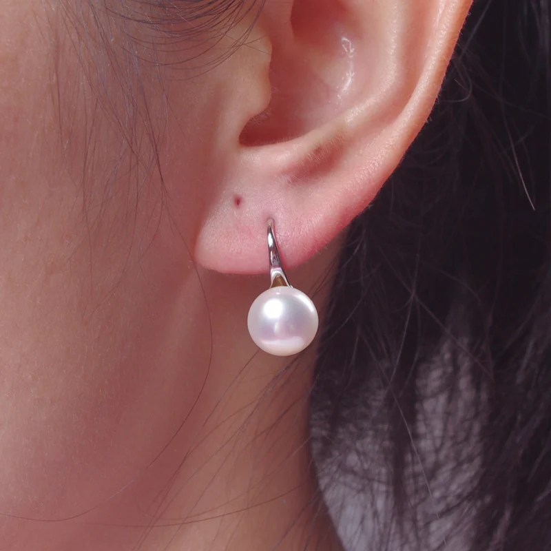 Серьги с большими ушками из натурального пресноводного жемчуга серьги-Крючки