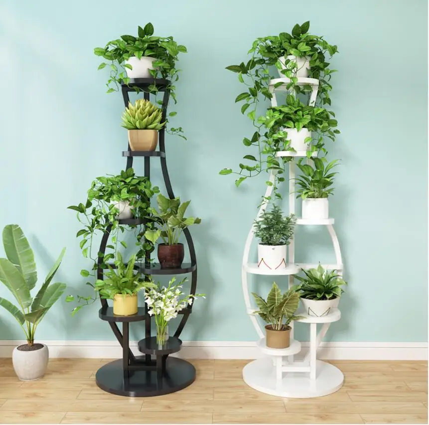 Koop Woonkamer Huishoudelijke Bloem Plank, Meerdere Verdiepingen Indoor Balkon Ijzer Ronde Plank, Decoratieve Groene Lotus Hanger Orchidee Plank