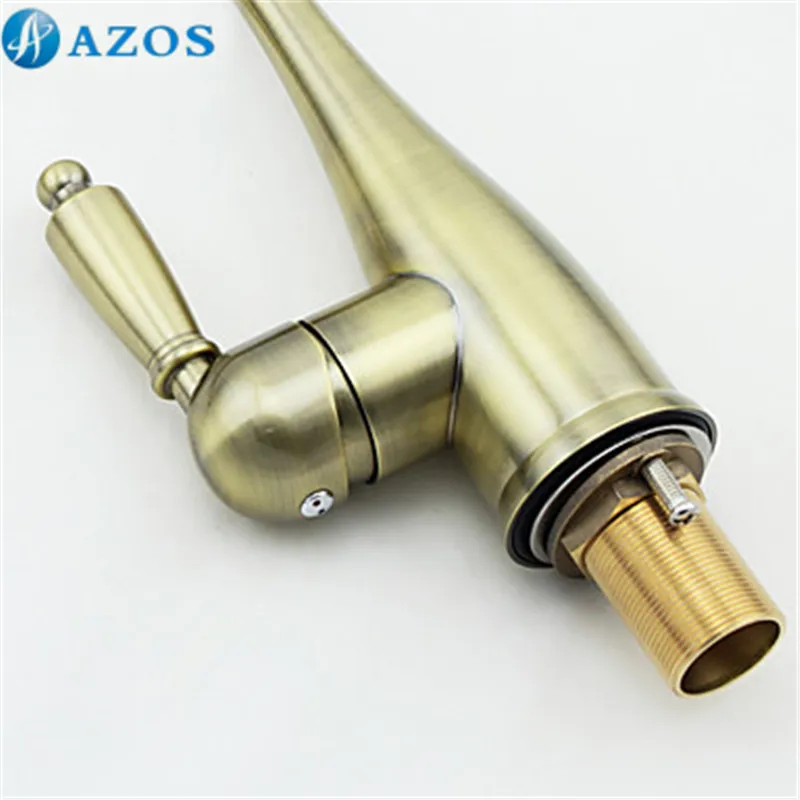 Краны для кухонной раковины Золотой винтажный поворотный шланг спрей с одной