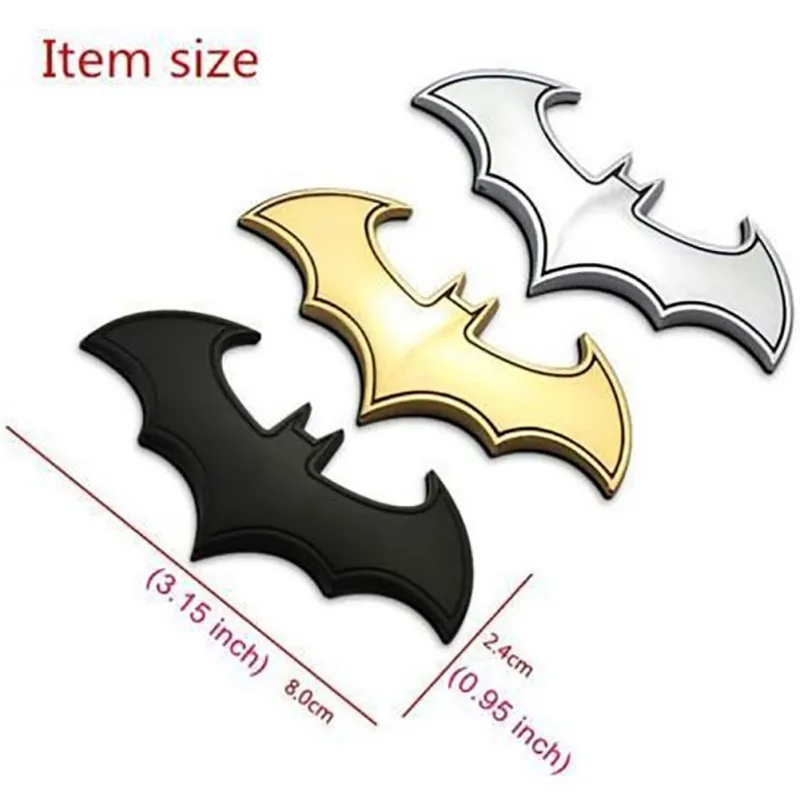 Металлическая 3d наклейка летучая мышь с логотипом автомобиля Бэтмена эмблема