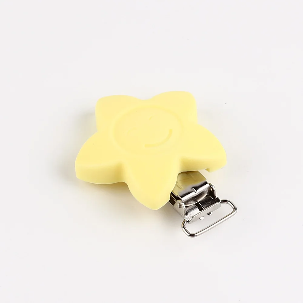 cream yellow TYRY. HU 1 шт. Подсолнух соска зажим детский силиконовый Прорезыватель аксессуары для прорезывания зубов DIY инструмент для бисера зажим застежки Детские застежки держатель - Цвет: cream yellow