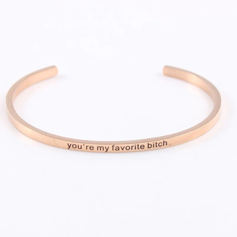 Rose Gold To The Moon And Back 316L Stainless Steel Bangle Engraved Inspirational Quote Cuff Mantra Bracelet for Women | Украшения и