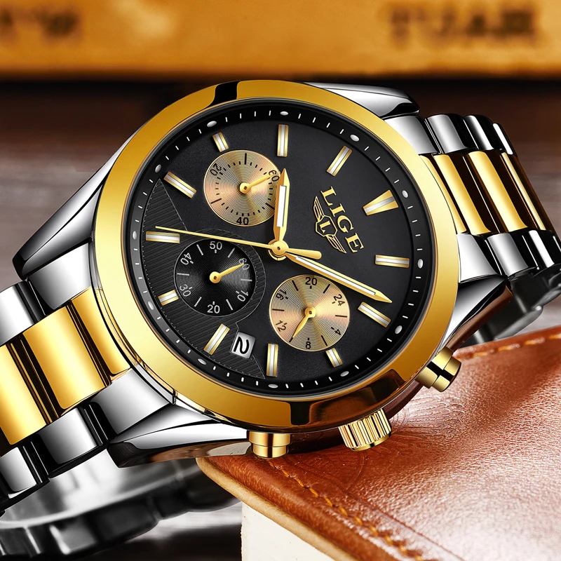 Relojes Hombre 2018 новые LIGE мужские часы Лидирующий бренд Роскошные полностью стальные