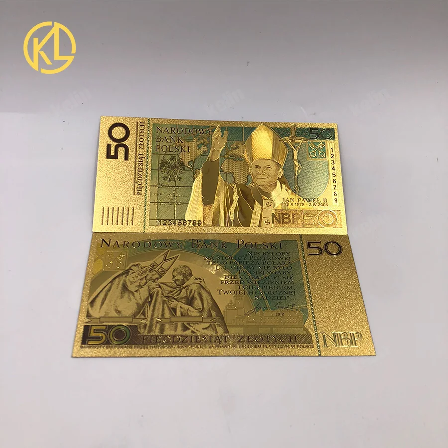 Бургундия 1 шт./компл. 500 PLN чистый банкнота из золотой фольги Польша сувенирные банкноты памятные банкноты поддельные деньги - Цвет: Бургундия