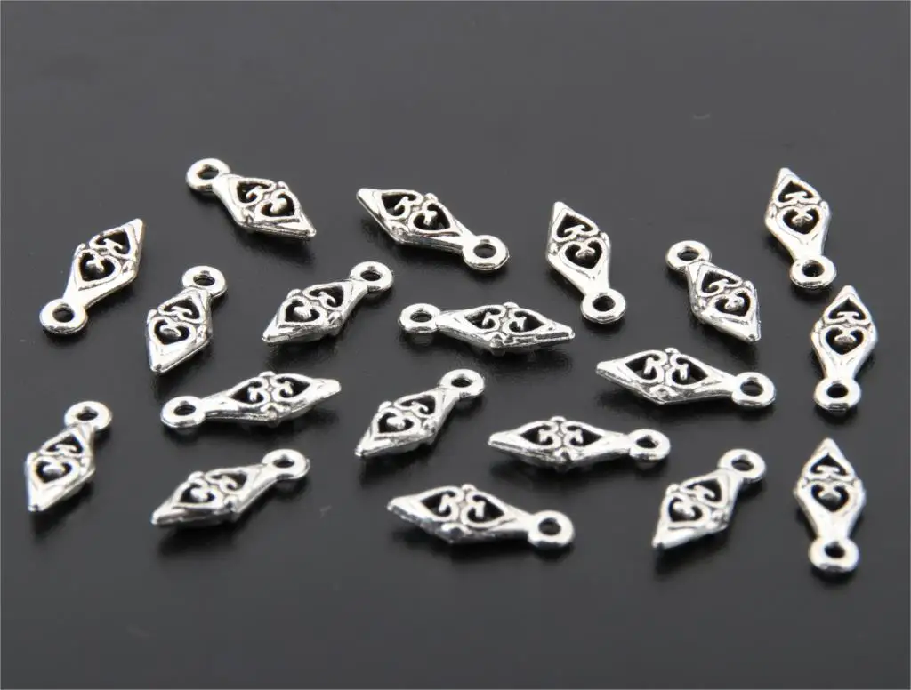 

100pcs New Design Double Heart Metal Charms Pendant For Women Jewelry Accessories A2676