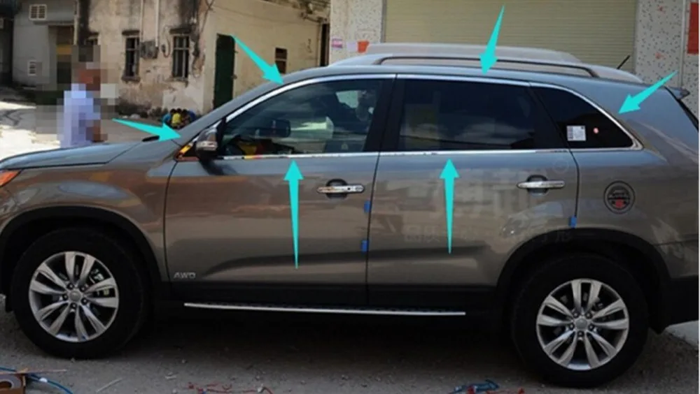 Полоски из высококачественной нержавеющей стали 2009-2014 для KIA Sorento (12 шт.) отделка