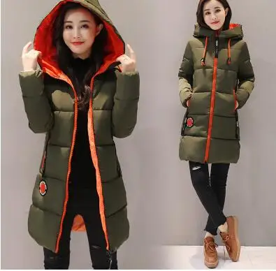 YAGENZ Parkas зимняя Дамская куртка с капюшоном пальто размера плюс 3XL тонкое толстое теплое пальто для девочек средней длины Студенческая пуховая одежда из хлопка - Цвет: ArmyGreen