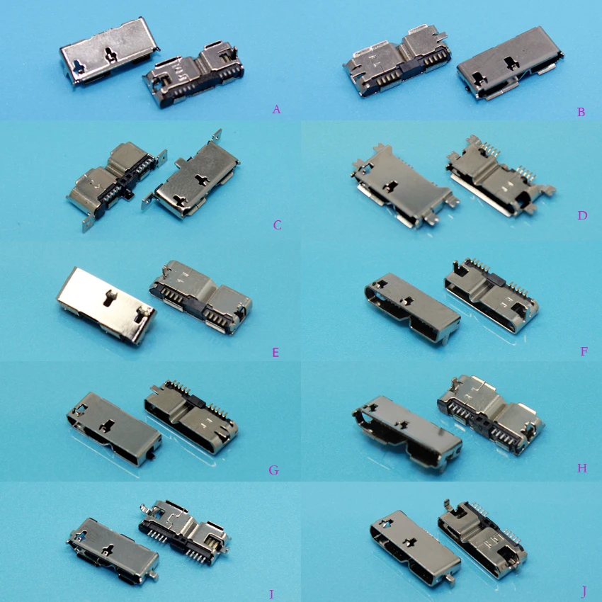 YuXi для высокоскоростной Micro USB 3 0 Женский 10Pin SMD разъем SMT PCB паяльные разъемы |