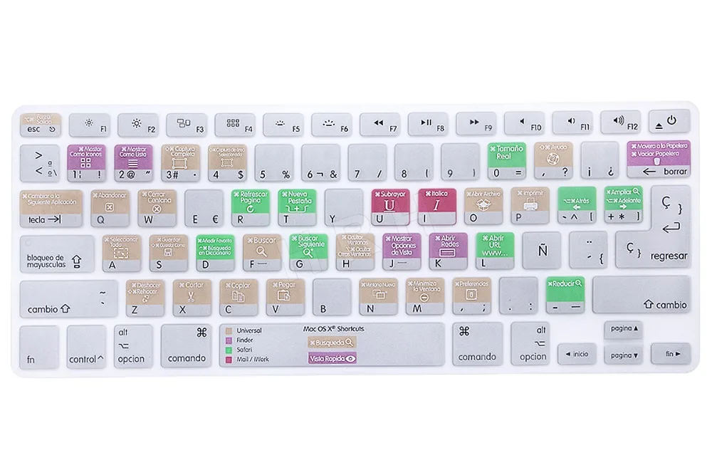 Для Macbook Pro Air Retina 13 &quotA1369 A1466 A1425 A1502 15&quot A1286 для A1278 Mac Os X Горячие клавиши с испанской
