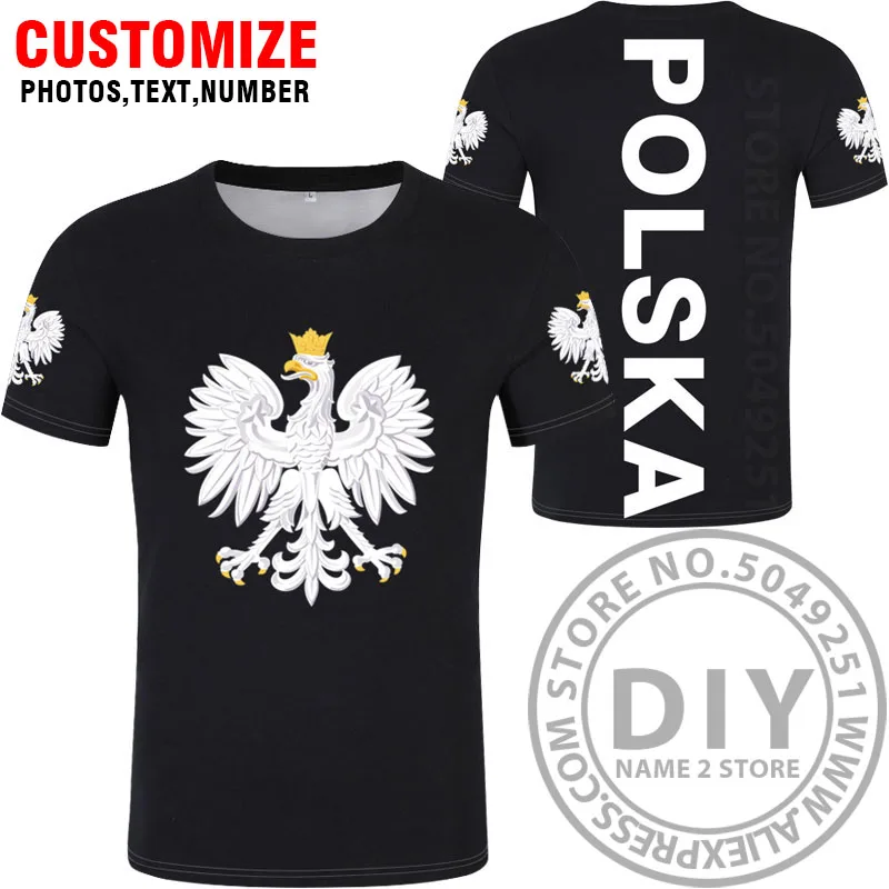 Польская футболка diy пользовательское имя номер pol футболка Национальный флаг pl Республика польская страна колледж печать фото одежда