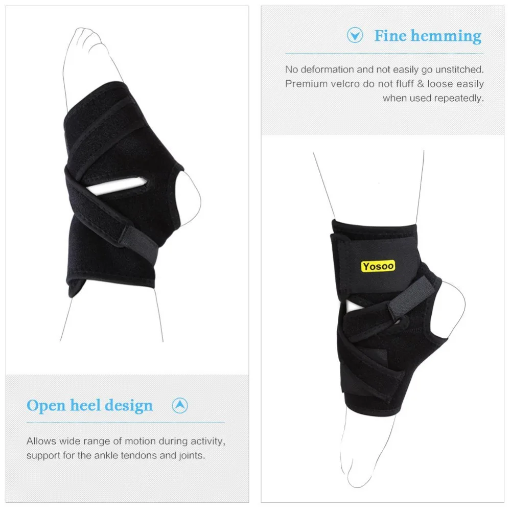 Регулируемая поддерживающая подкладка для голеностопа Yosoo эластичная повязка