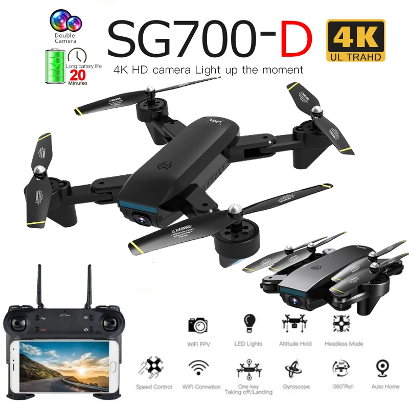 SG700 D Wi Fi FPV мини Дрон с двойной камерой 720P 1080P 4K оптический поток воздуха видео