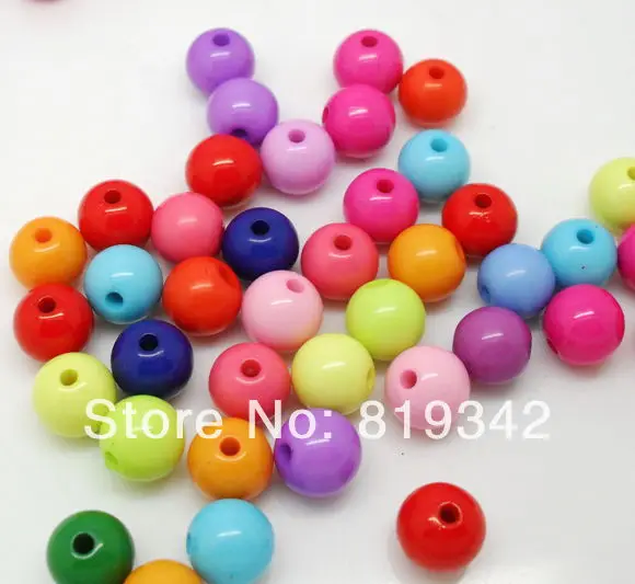 

Free Shipping 200PCs Random Mixed Round Acrylic Spacer Beads 10mm Dia. Wholesale