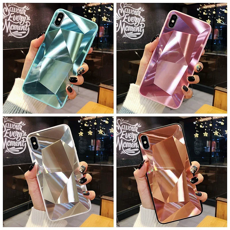 Зеркальный 3D чехол для телефона Kerzzil Bling iPhone X XR XS Max роскошные чехлы из ТПУ с