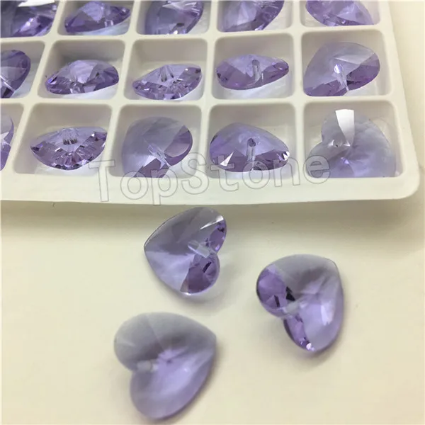 Violet T371 20 шт 10 мм 12 мм K9 кристалл от 6228 XILION сердце кулон высокое качество Стразы бусины смешанные цвета для рукоделия ювелирных изделий - Цвет: Violet T371