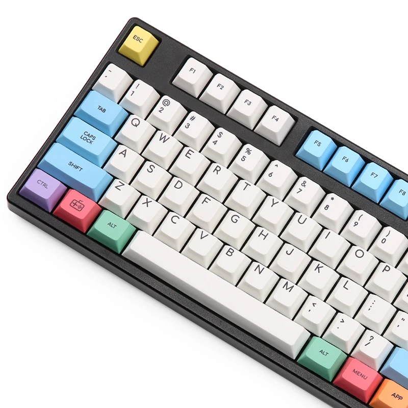 Мел рукав keycap124 клавиши pbt cherry mx механическая клавиатура keycaps краситель subbed