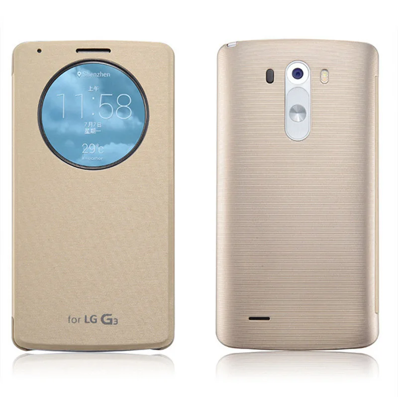 Для LG G3 быстрый смарт круглый чехол для LG G3 официальный Флип кожаный чехол с NFC и Qi беспроводной зарядки - Цвет: as picture