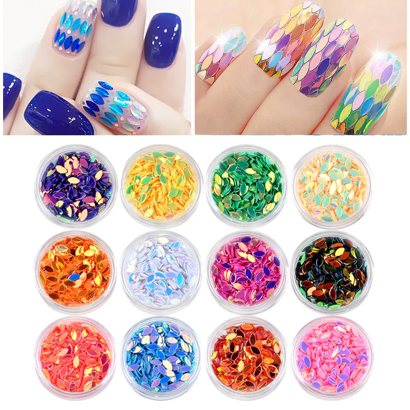 12 шт. декоративные блестки для ногтей Голография|nail art glitter|glitter sequinart glitter |