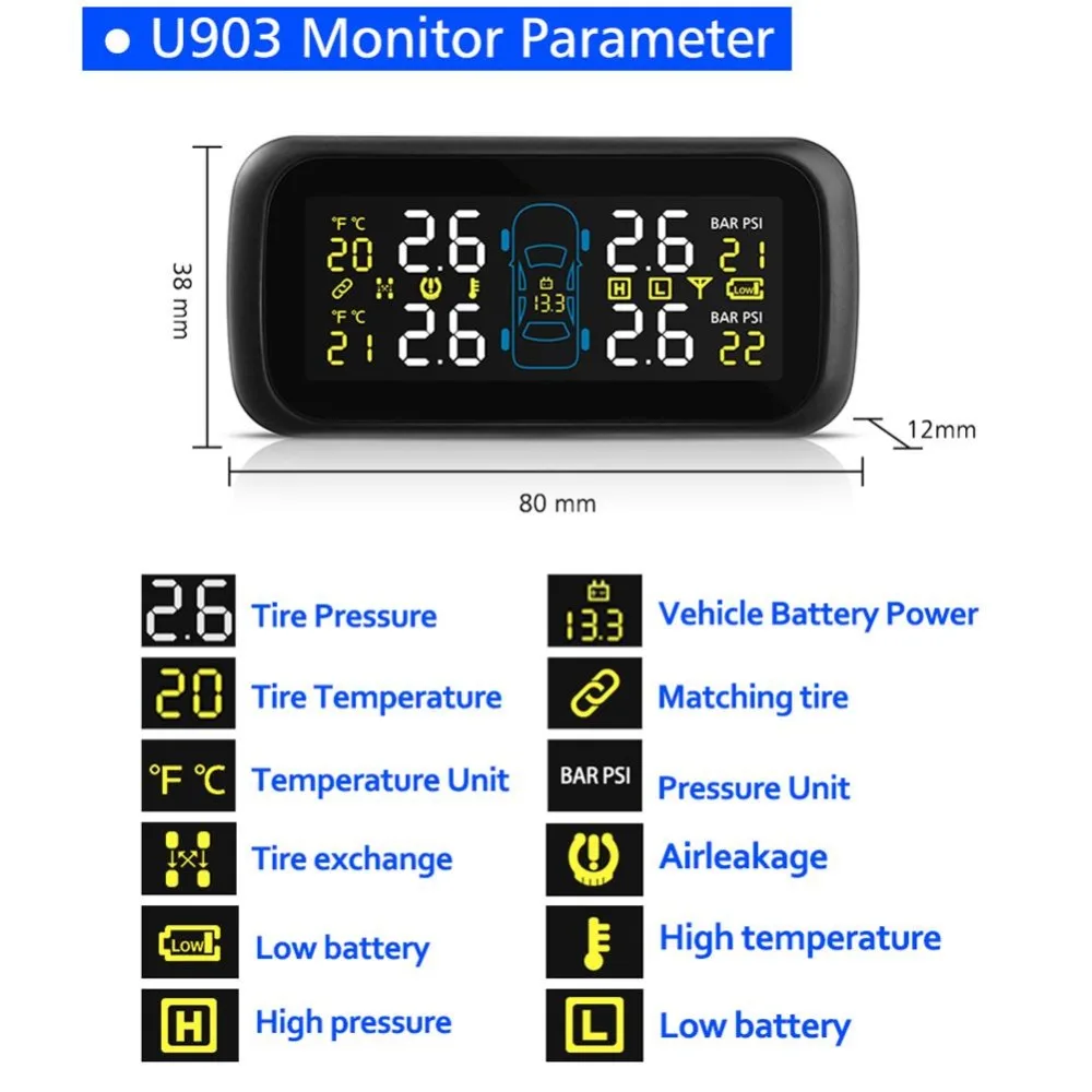 Новый Умный автомобильный прикуриватель давления в шинах TPMS монитор для Volvo