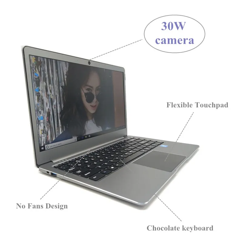 1920X1080P FHD Windows10 System Meatl case 14.1inch 6GB+64GB EMMC+SSD Apollo Lake N3450 Long Endurance Laptop Notebook Computer on.1920X1080P FHD Windows10 Система Металлический корпус 14,1-дюймовый ноутбук с 6 ГБ ОЗУ и 64 ГБ EMMC+SSD, Apollo Lake N3450, 