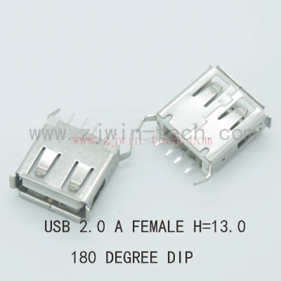 10 штук упак. USB 2 0 разъем A Тип гнездо согнутые ножки 180 Степень погружения (H = 13