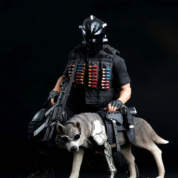 _ Масштаб 1:6 Solider сцена волка война 1/6 фигурка Черного Волка боевой волк с