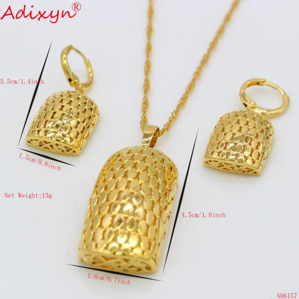 Adixyn подвеска золотого цвета/ожерелья/серьги аналогичные девушки Нигерия