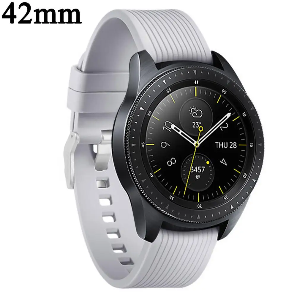 42mm gray Силиконовый ремешок для часов samsung Galaxy watch 46 мм 42 мм ремешок Активный браслет correa 20 мм 22 мм ремешок аксессуары для умных часов - Цвет ремешка: 42mm gray