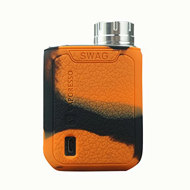 black orange Vaporesso SWAG 80 W силиконовый чехол-рукав и резина, силикон, чехол, наклейка для кожи enclcourse wrap для Vaporesso SWAG Box MOD 80 W - Цвет: black orange