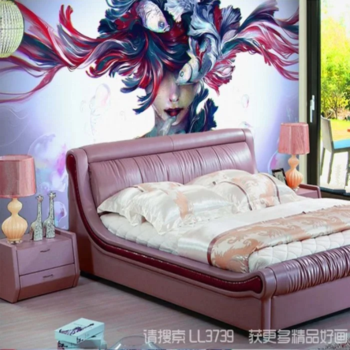

Custom Size Photo American art abstract Mermaid wallpaper bedroom living room dining room sofa cafe bar wallpaper mural