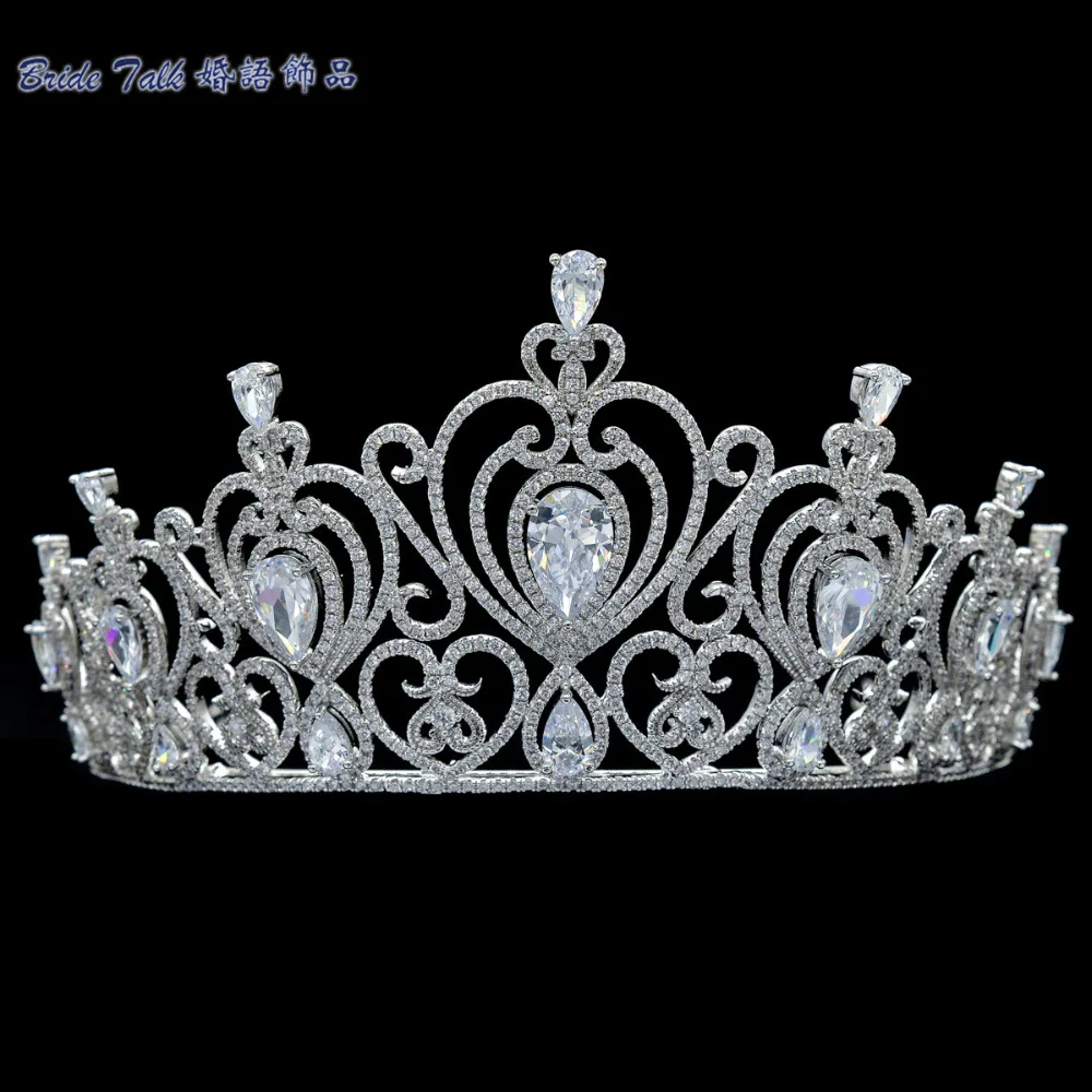 

Full AAA CZ Tiaras Crowns Bridal Wedding Hair Accessories Jewelry Birthday Party Crown Headpece TR15083