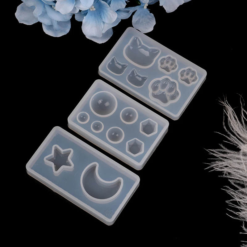 1pcs Cat claw moon star heart Liquid silicone mold DIY resin pendant necklace molds | Дом и сад
