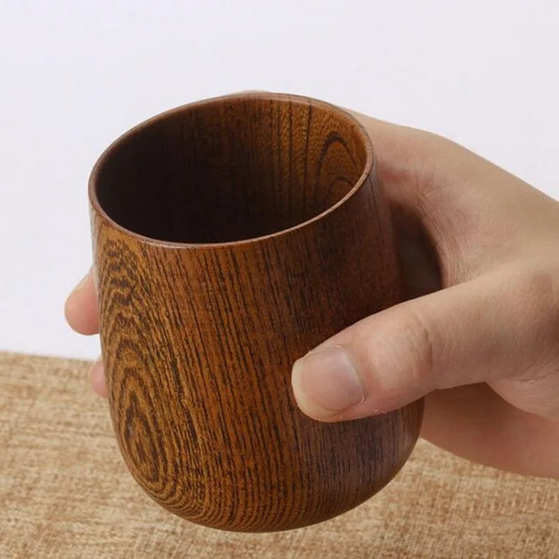 

Wholesale pot-bellied wood cup bar sets cylindrical grain nordic water wood cup beer