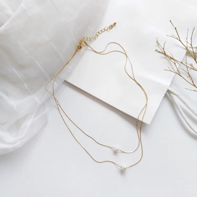 2019 простое Очаровательное ожерелье из искусственного жемчуга винтажное чокер с