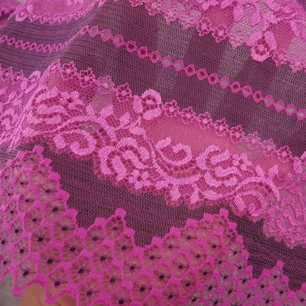 Эластичная кружевная лента #25 ширина 20 см 2 ярдов/партия фуксия аппликация с