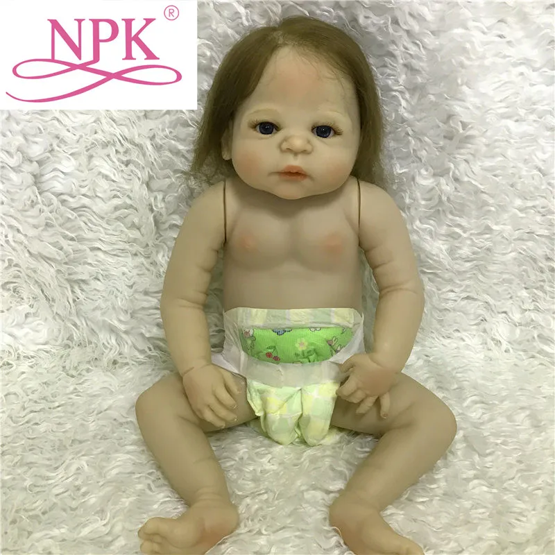 NPK 57 см голые силиконовые куклы для маленьких мальчиков с полным силиконовым