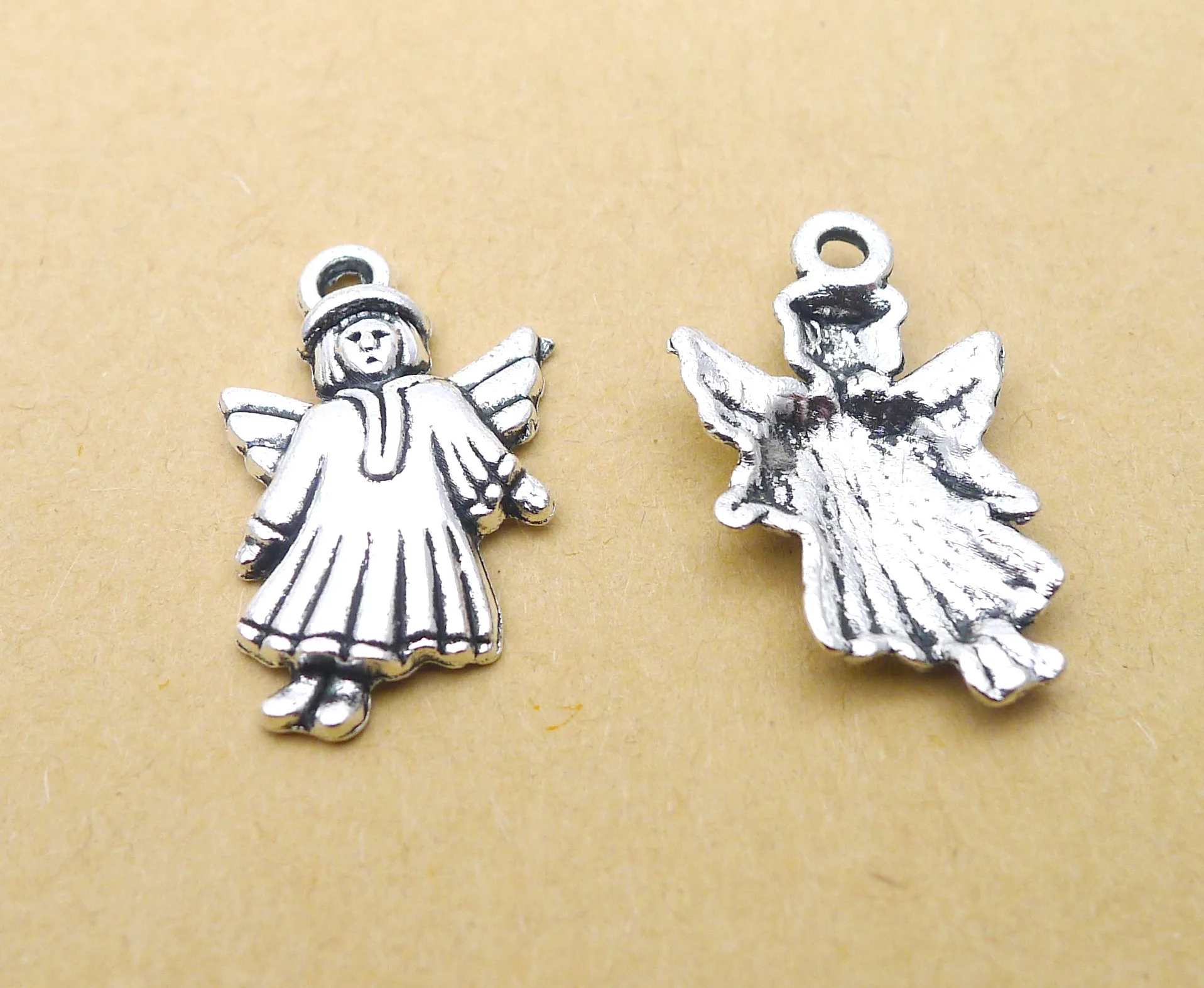 

40pcs charm angel pendants 14x24mm 1.4g Tibetan Antique silver Handmade Europe Jewelry DIY alloy accessories