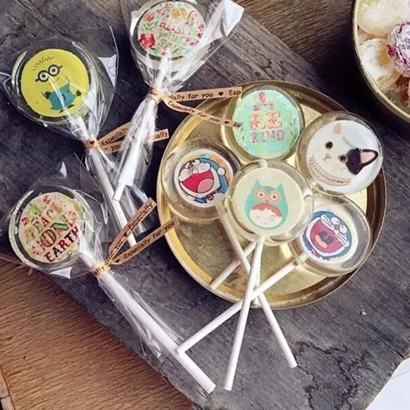 100 шт./лот плоский пластиковый пакет с открытым верхом для упаковки конфет