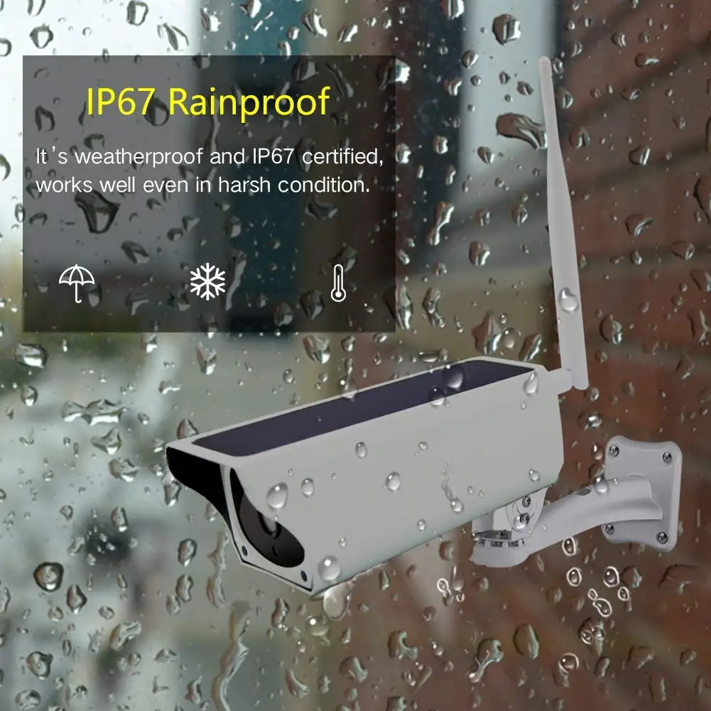 1080P Солнечная наружная камера безопасности IP67 водонепроницаемая WiFi ip ночного