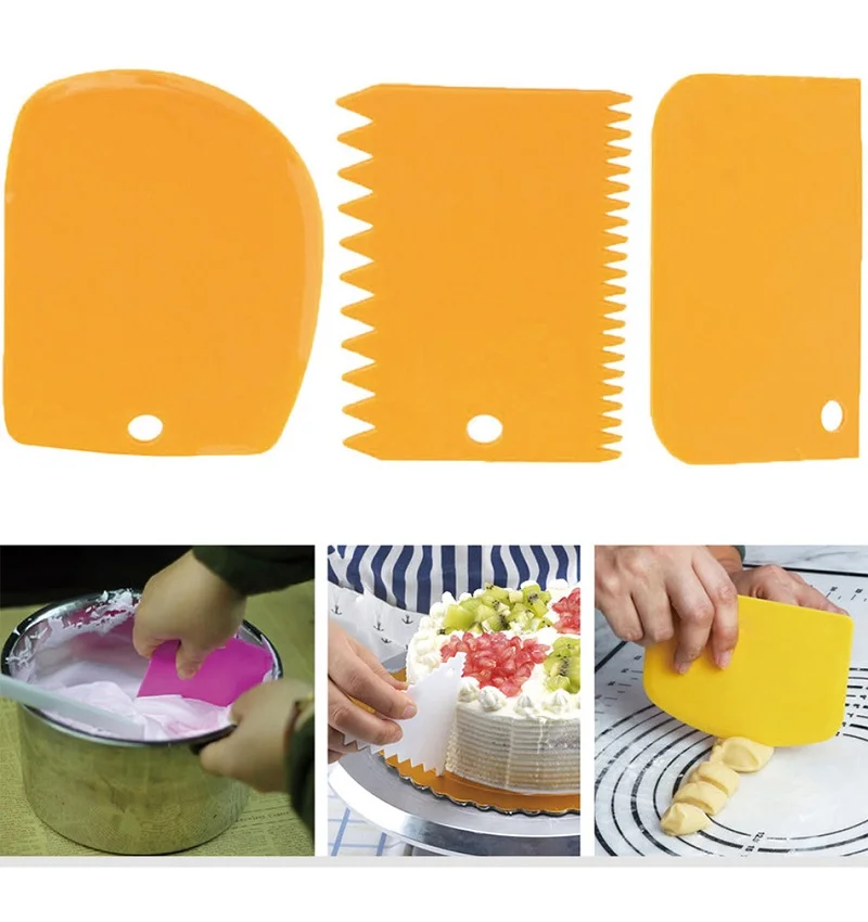 Кухня гаджеты 3 шт./компл. скребок торт лезвие хлеб делая резцы шпателя модель торта силикона Decoratin инструменты Кухня аксессуары