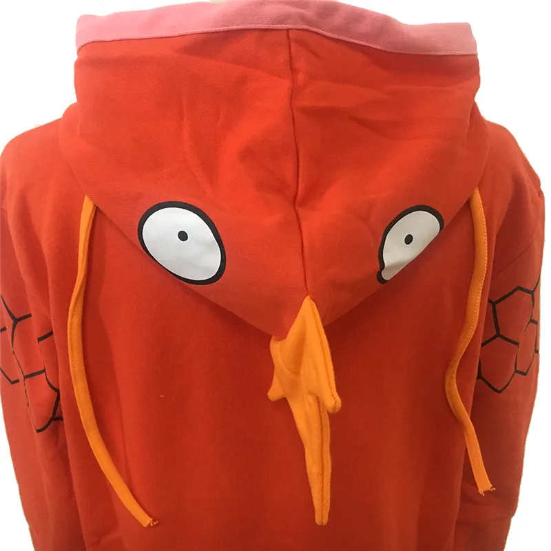 Новинка; толстовка с капюшоном в стиле аниме Pocket Monster Magikarp; сезон осень-зима; креативная модная одежда для отдыха; оранжевое хлопковое пальто унисекс;