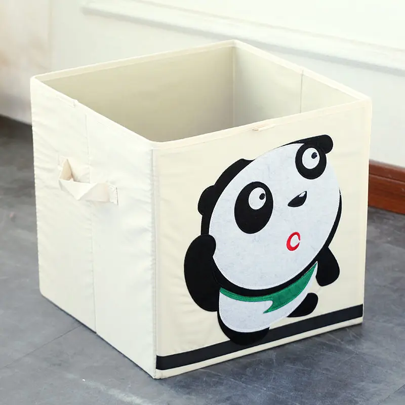 Panda MICCK вышивка мультфильм животных складной ящик для хранения мелочей детская одежда игрушки для хранения книг Органайзер шкаф нижнее белье - Цвет: Panda