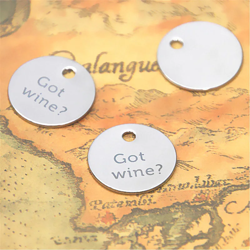 

10pcs GOT WINE charm silver tone drink me message charm pendant 20mm