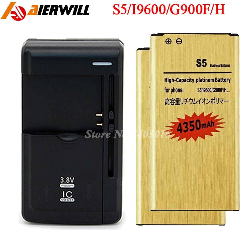 Аккумулятор для Samsung Galaxy S5 i9600 SM G900F G900H G900P/V 4350 мАч 2 шт.|Аккумуляторы мобильных