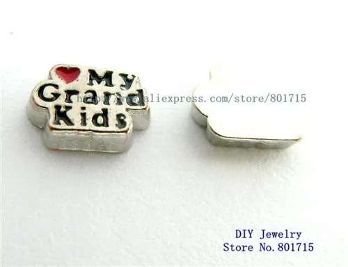 Love my Grandkids оптовая продажа FC950 10 шт в подарок плавающий медальон шармы на память