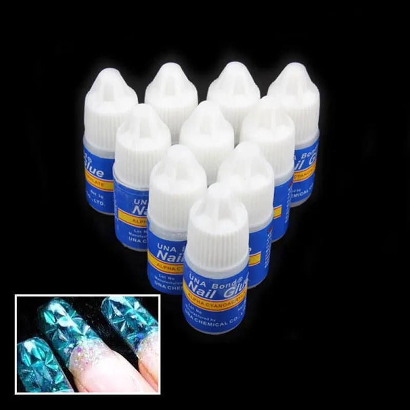 10pcs3g быстросохнущие Акриловые Ложные маникюрные наконечники для клея блестящий