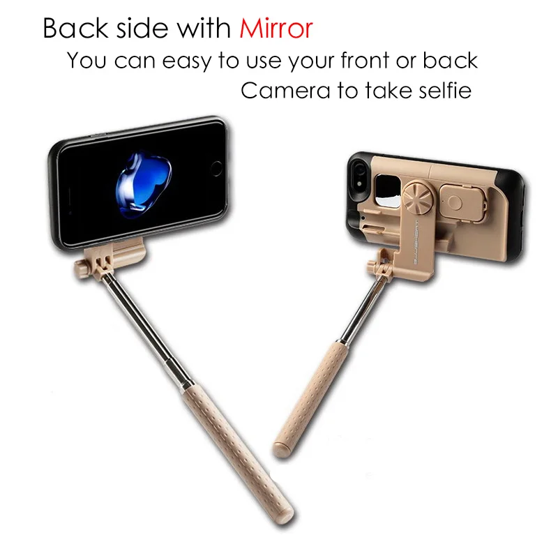 

TASHELLS Bluetooth Selfie Stick Case for iPhone 7 8 New Luxury Phone Case for iPhone 8Plus 7Plus Mini Selfie Case