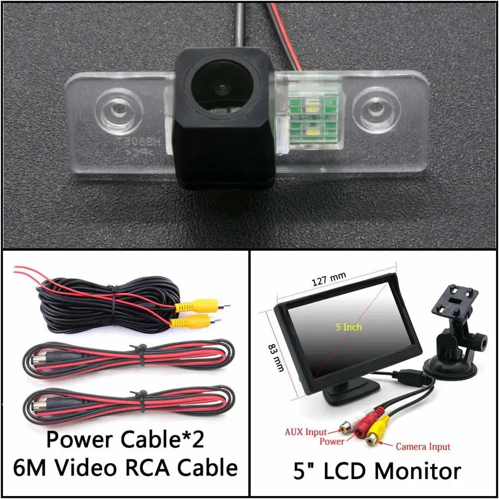 Cam Add 5 inch LCD Full HD резервная камера заднего вида Камера для Skoda Octavia 2008 2009 2010 2011 2012 2013 Стоянкы Автомобилей Автомобиля ЖК-дисплей монитор зеркала заднего вида Камера - Название цвета: Cam Add 5 inch LCD